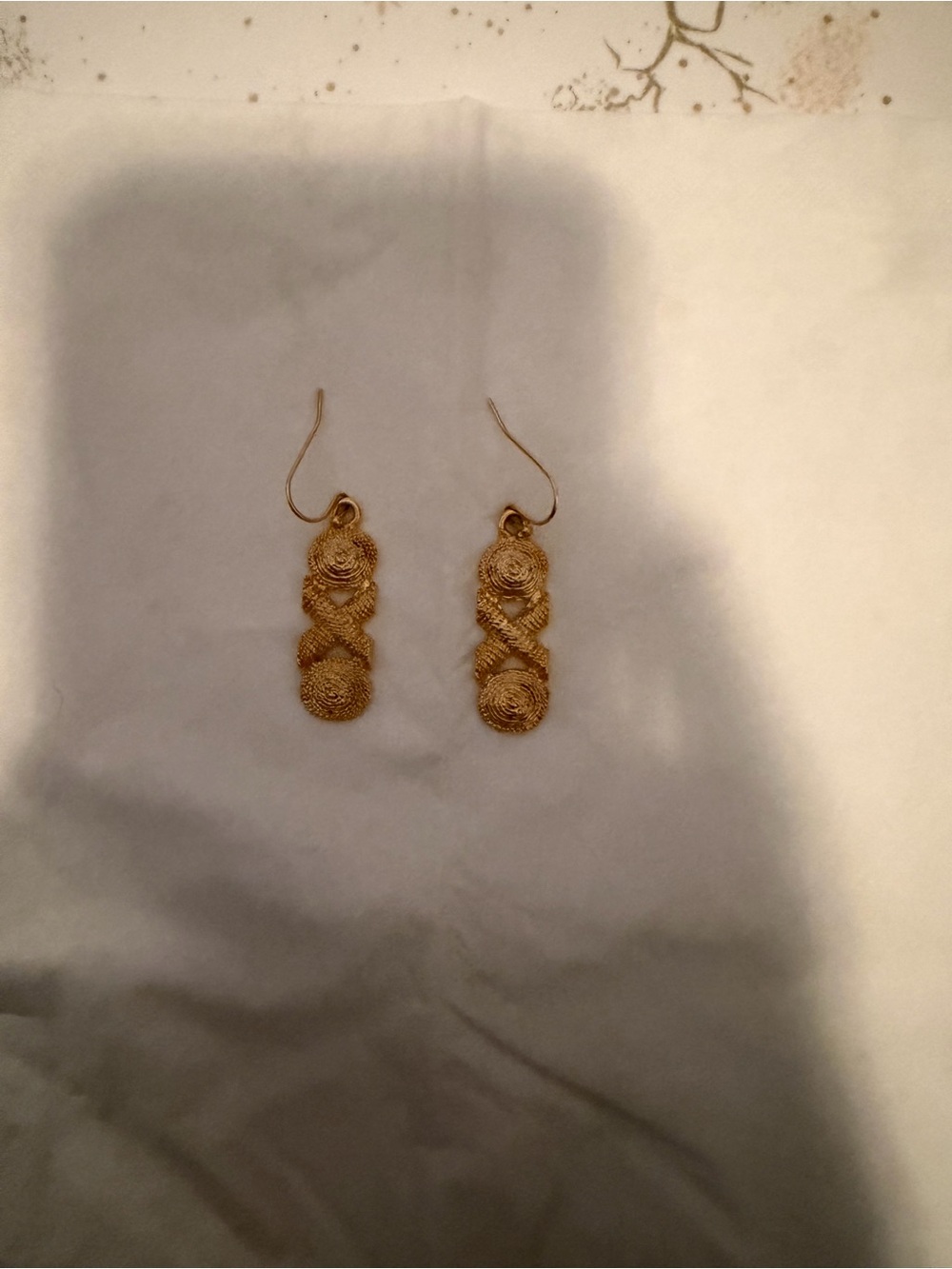 Gold Textured Drop Earrings - Women's Fashion Jewelry